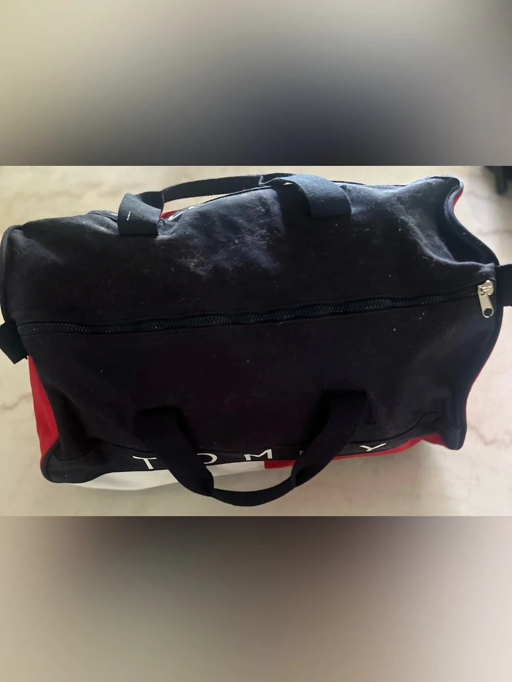 Tommy Hilfiger Color Block Red White Blue Duffle Bag Travel Bag Sports Bag
